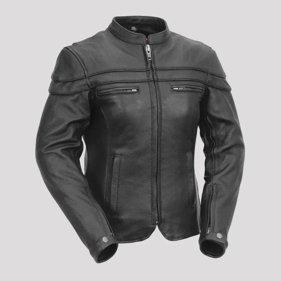Women's Motorcycle Jacket. Vented Cowhide with Zip-Out Thermal Liner
