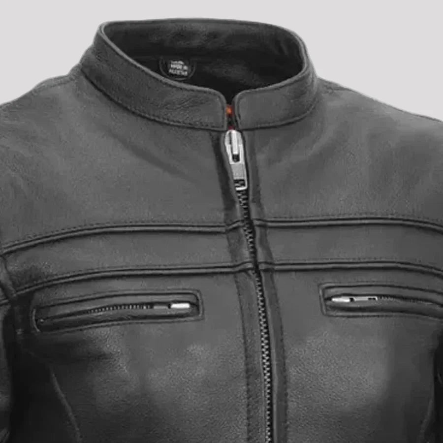 Women's Motorcycle Jacket. Vented Cowhide with Zip-Out Thermal Liner