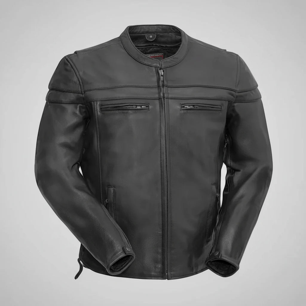 Open Road Men's Maverick Leather Motorcycle Jacket