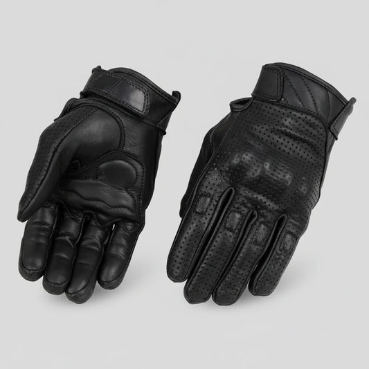 Open Road Men's Perforated Armored Leather Motorcycle Gloves
