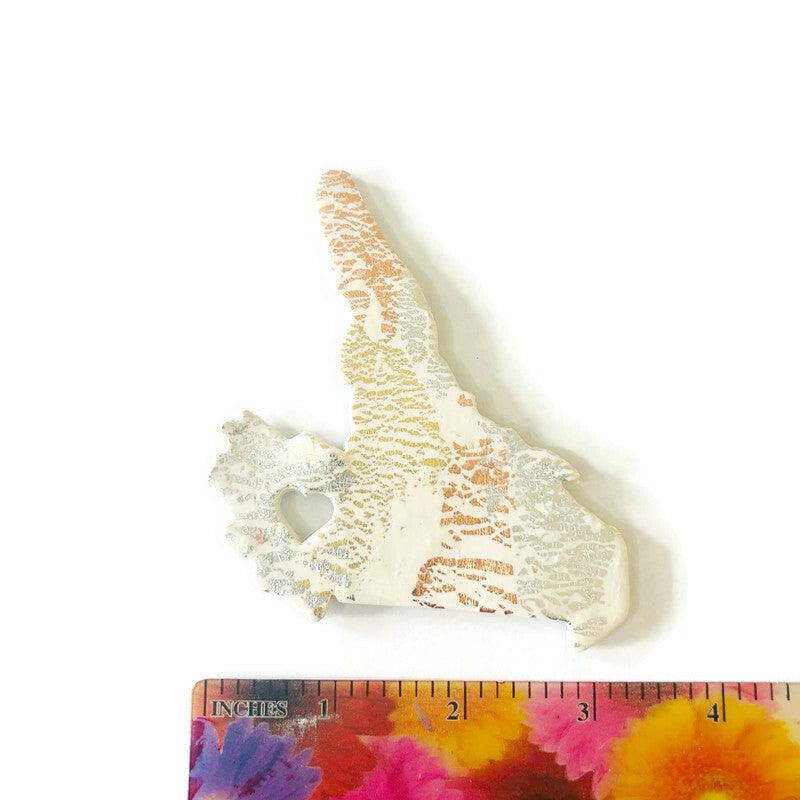 New Brunswick Fridge Magnet Handmade from Clay & Mixed Foil Flakes