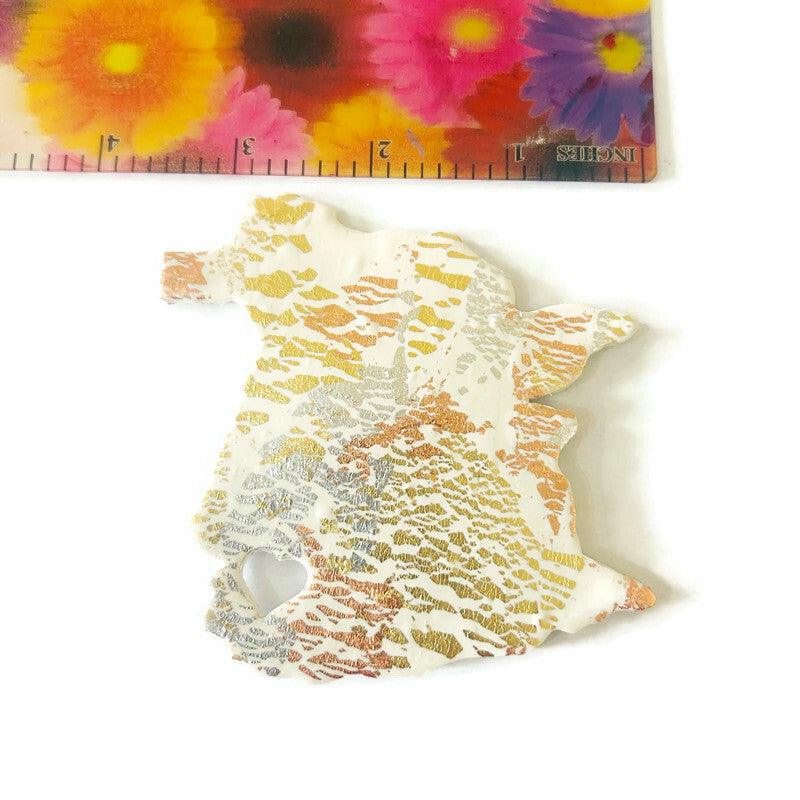 New Brunswick Fridge Magnet Handmade from Clay & Mixed Foil Flakes