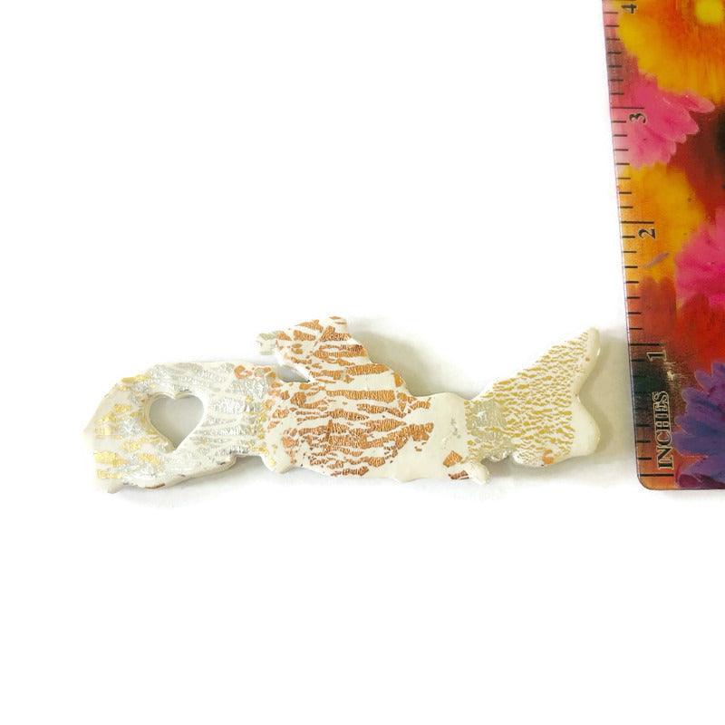 New Brunswick Fridge Magnet Handmade from Clay & Mixed Foil Flakes