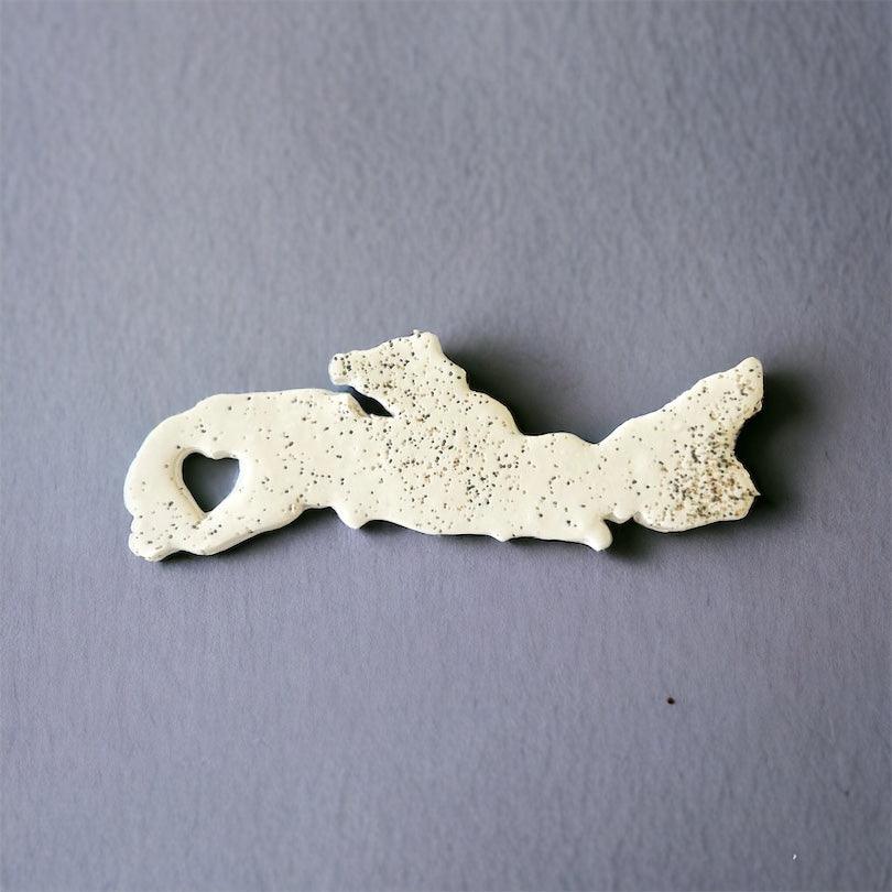 Newfoundland Fridge Magnet Handmade from Clay & Beach Sand