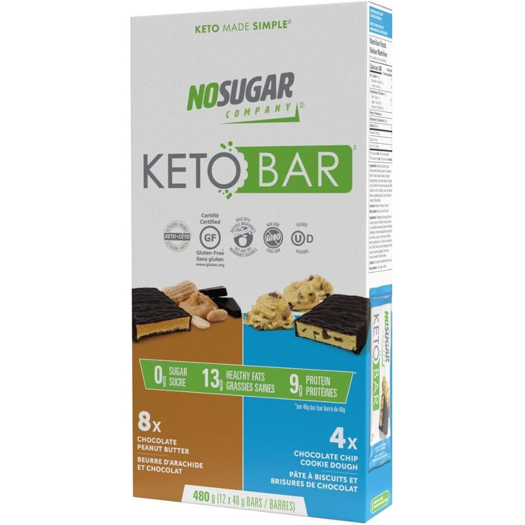 No Sugar Company KETO BAR Variety Pack, 40g x 12 Bars