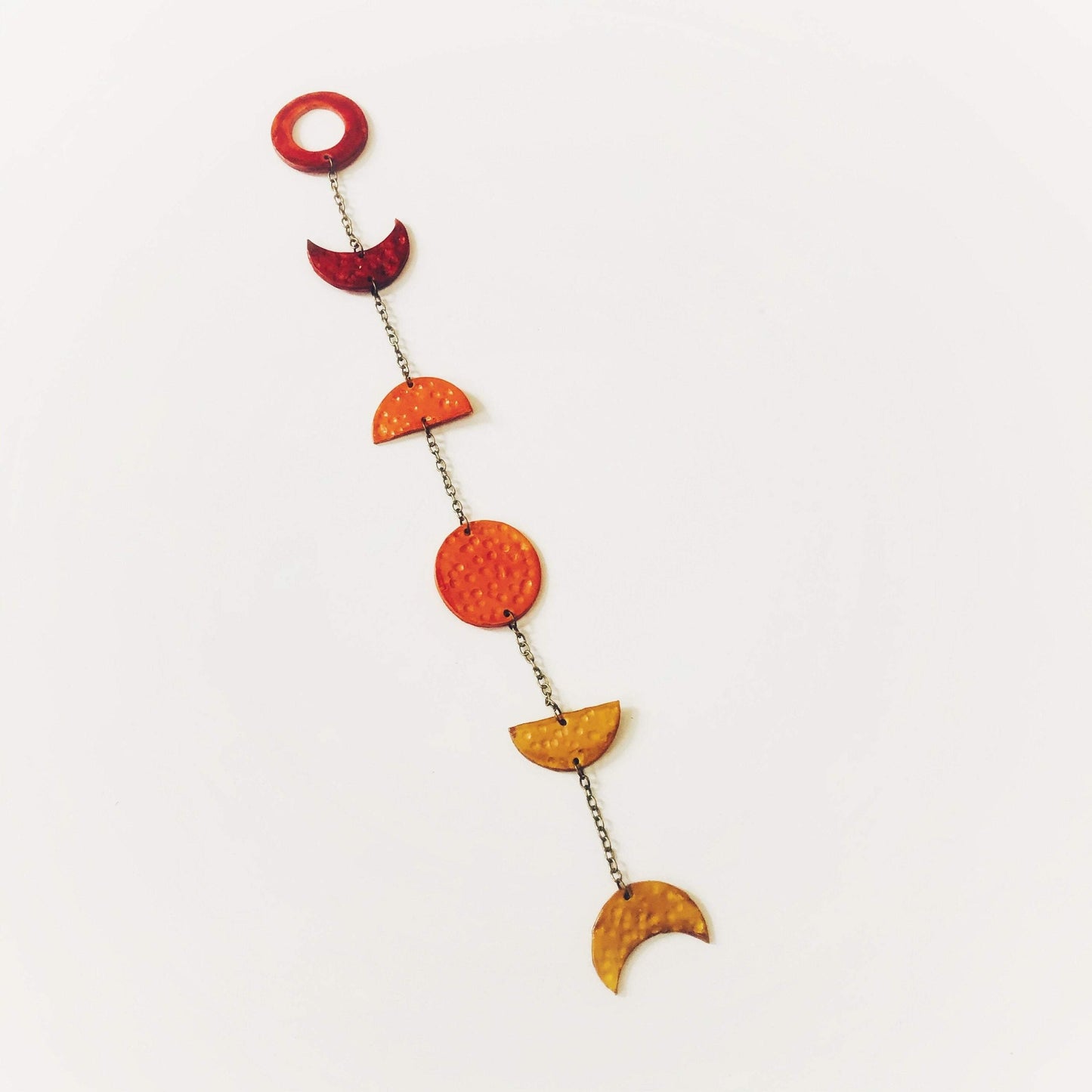 Ombe Moon Phase Wall Hanging in Yellow Orange Red