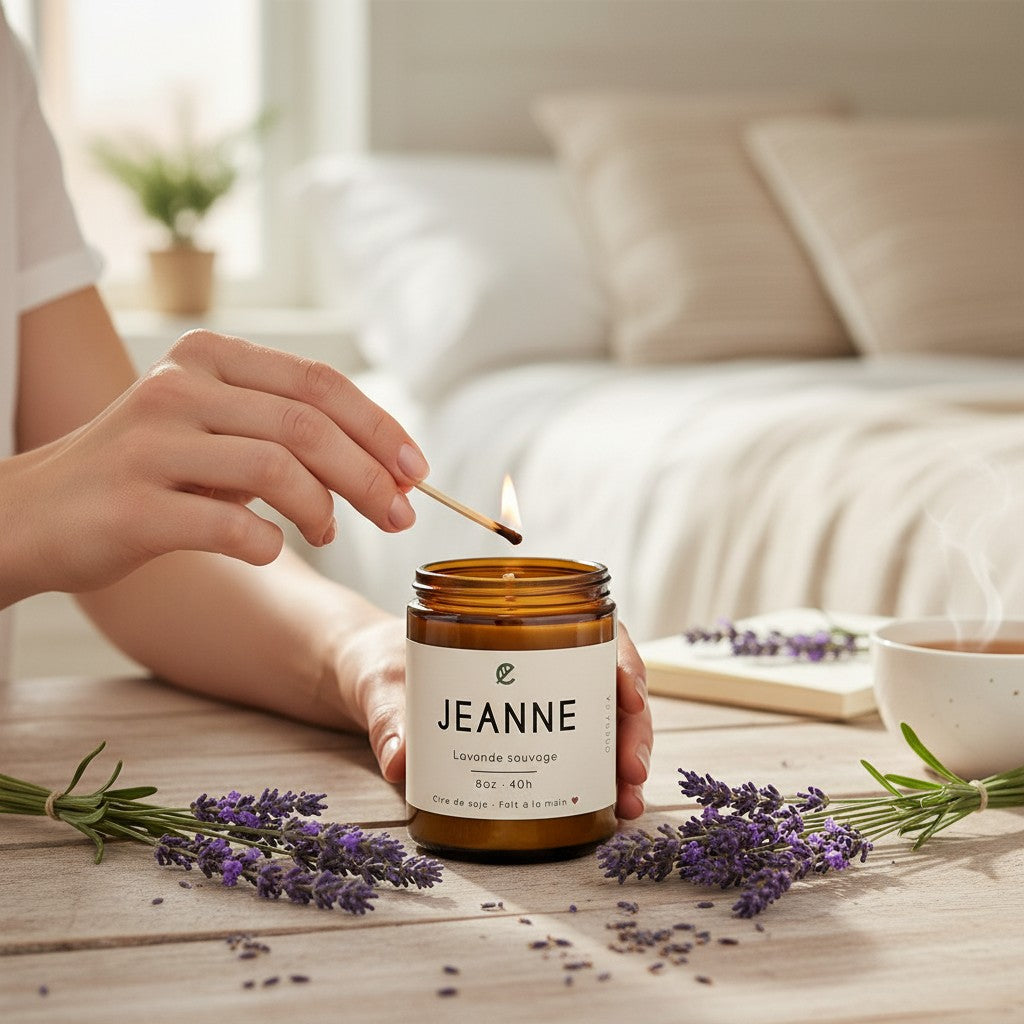 Bougie de soya JEANNE lavande sauvage