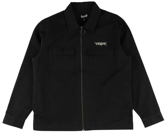 Welcome 'Paladin W/ Patch' L/S Twill Zip Shirt - Black