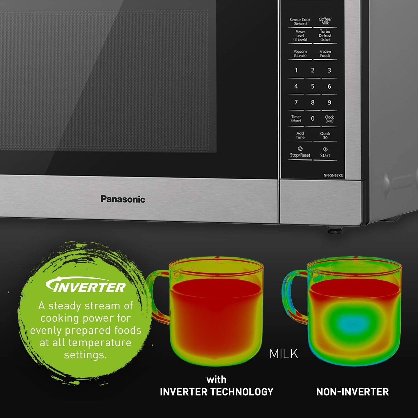 PANASONIC NNST77LS 1.6CU FT Stainless Steel Genius Microwave - Refurbished with Home Essentials warranty