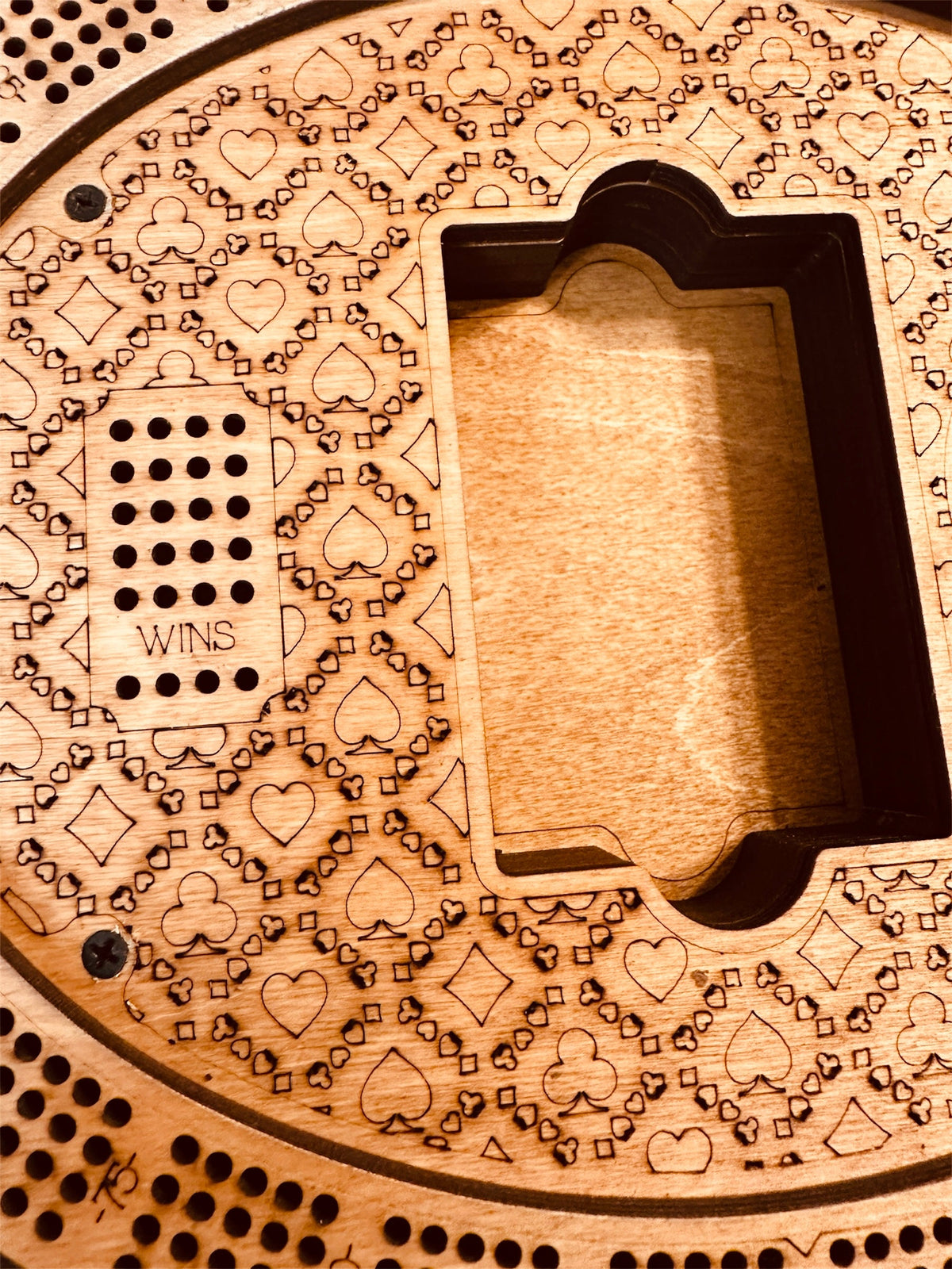 Personalized 4-Track Cribbage Board – Handcrafted, Custom Engraved & Stand-Up Display