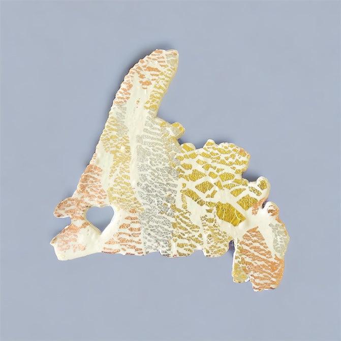 PEI Fridge Magnet Handmade from Clay & Mixed Foil Flakes