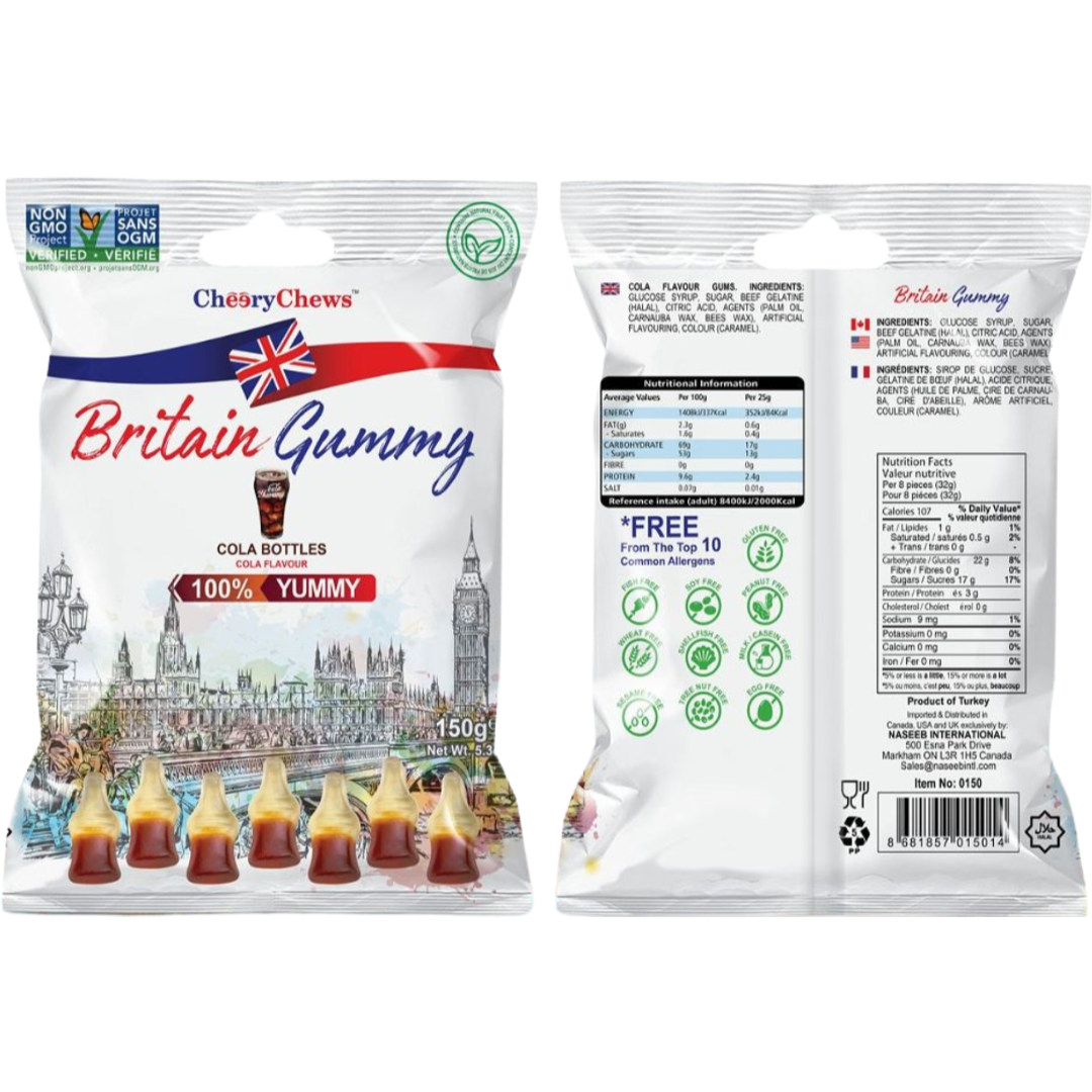 Britain Gummy Cola Bottles 150g