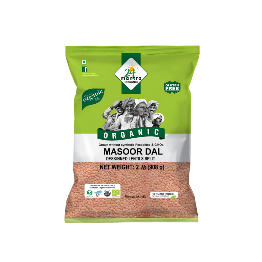 24 Mantra Organic Masoor Dal 4Lb