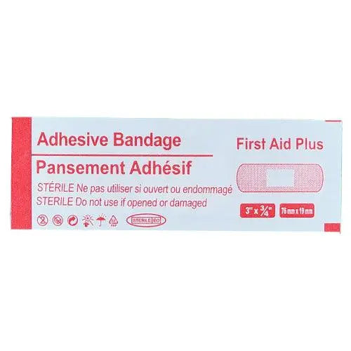 Pansement adhésif en plastique, bande standard, 7,6 cm x 1,9 cm
