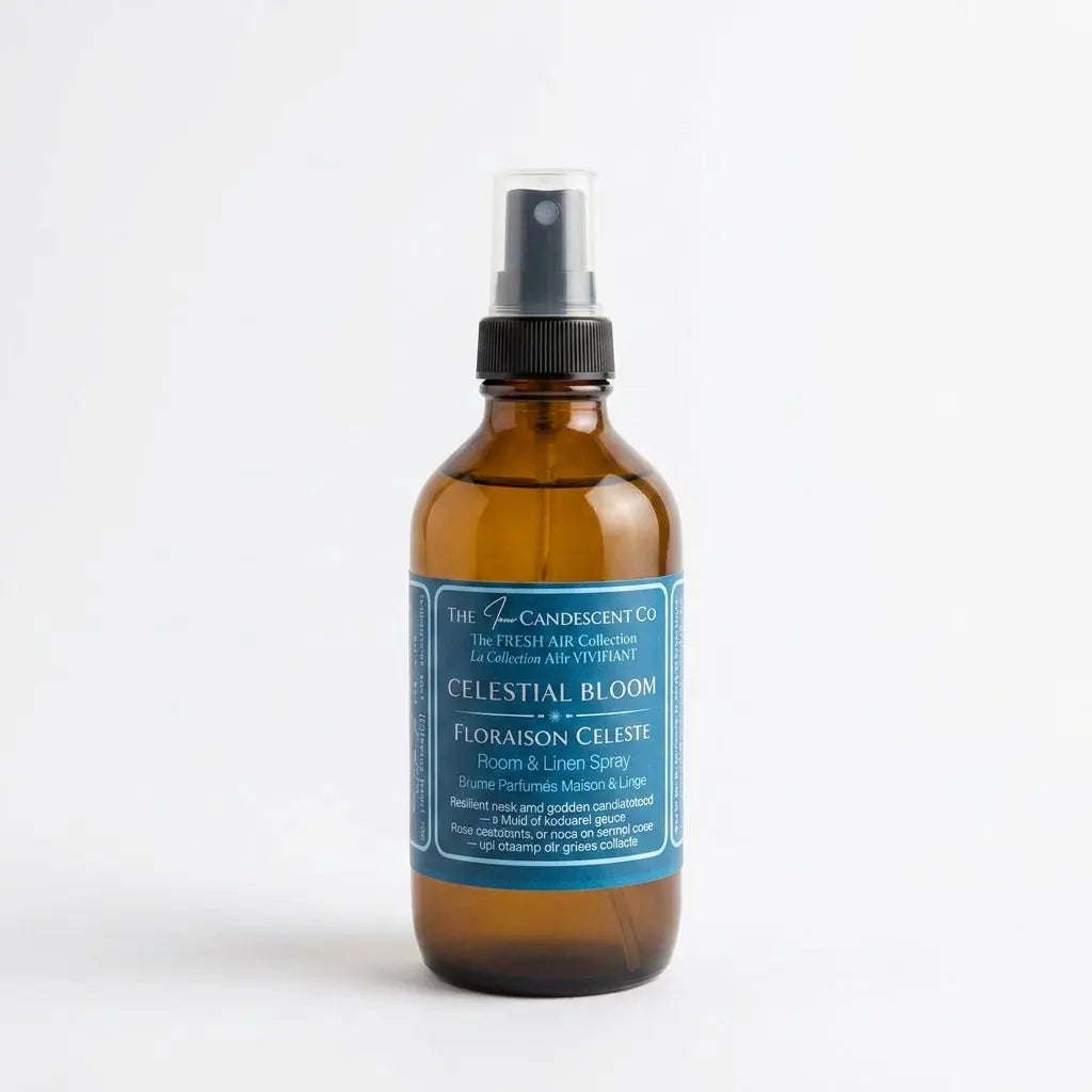 Vaporisateur d’ambiance et literie Celestial Bloom – Rose et ambre, sans alcool