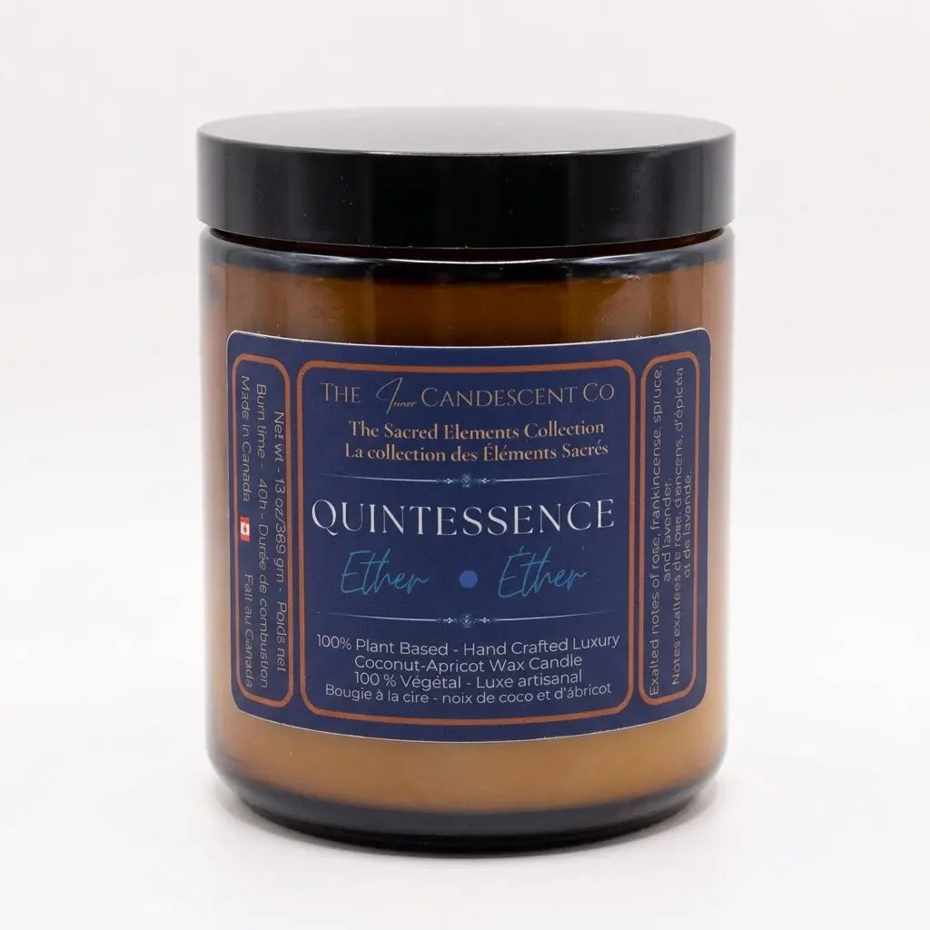 Bougie Quintessence – Lumineuse, cire de coco et d’abricot | Élément Éther