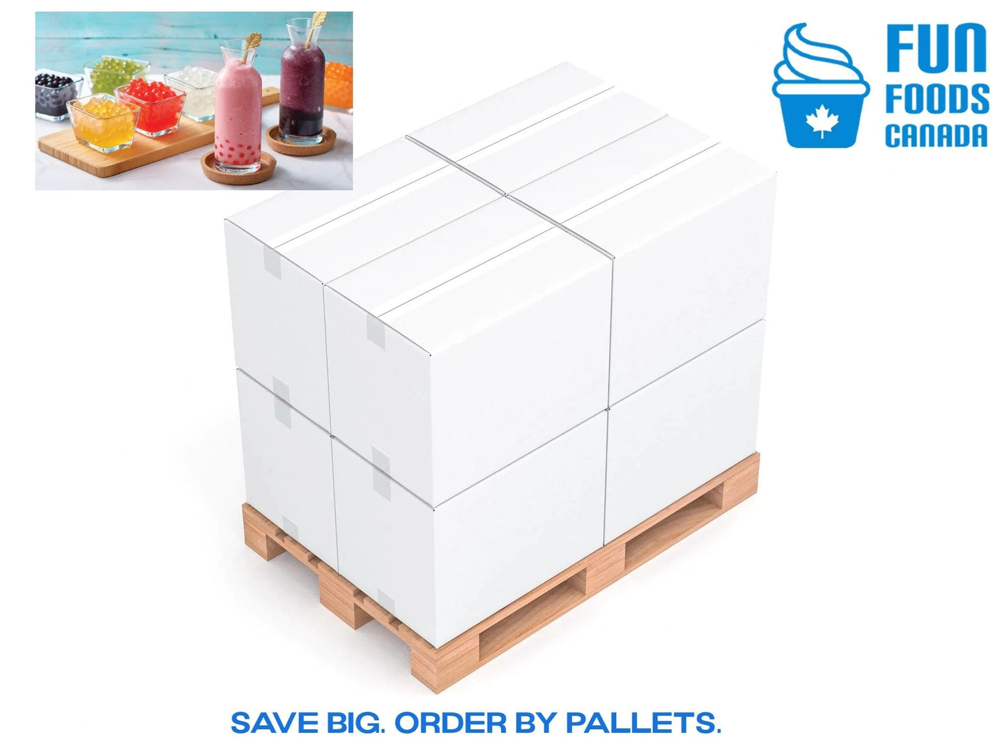 "TOP DEAL" Passion Fruit Bursting Boba® | Popping Boba | 490g Mini Tub | 6 Mini Tubs Per Case | 90 Cases Per Pallet | Ships Free Within Canada on Orders Above CAD $199
