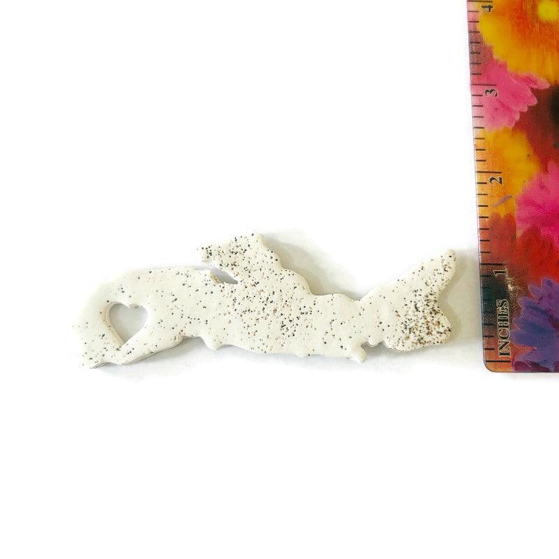 Prince Edward Island Fridge Magnet Handmade from Clay & Beach Sand