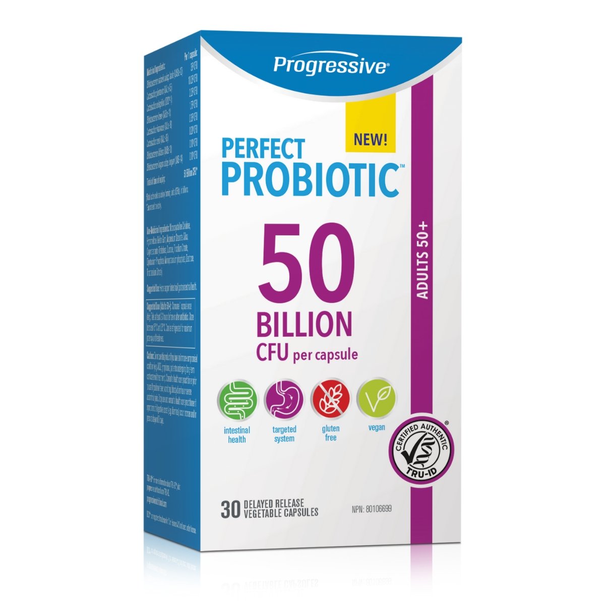 Progressive PERFECT PROBIOTIC 50 BILLION, 30 VCaps (Adults 50+)