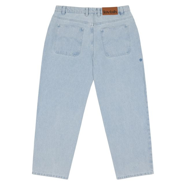 Loviah '1990' Baggy 5 Pocket Denim Pants - White Blue Wash