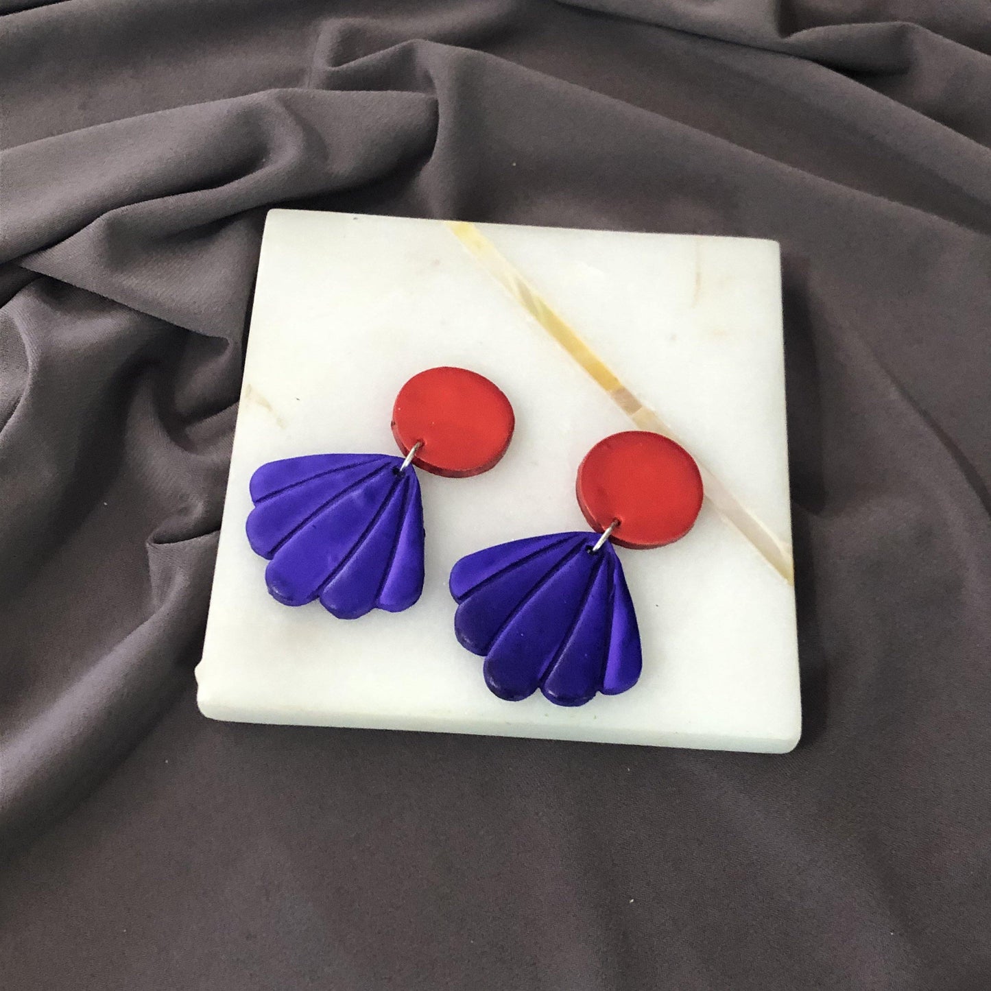 Seashell Drop Statement Earrings, Post or Clip On – "Sarah"