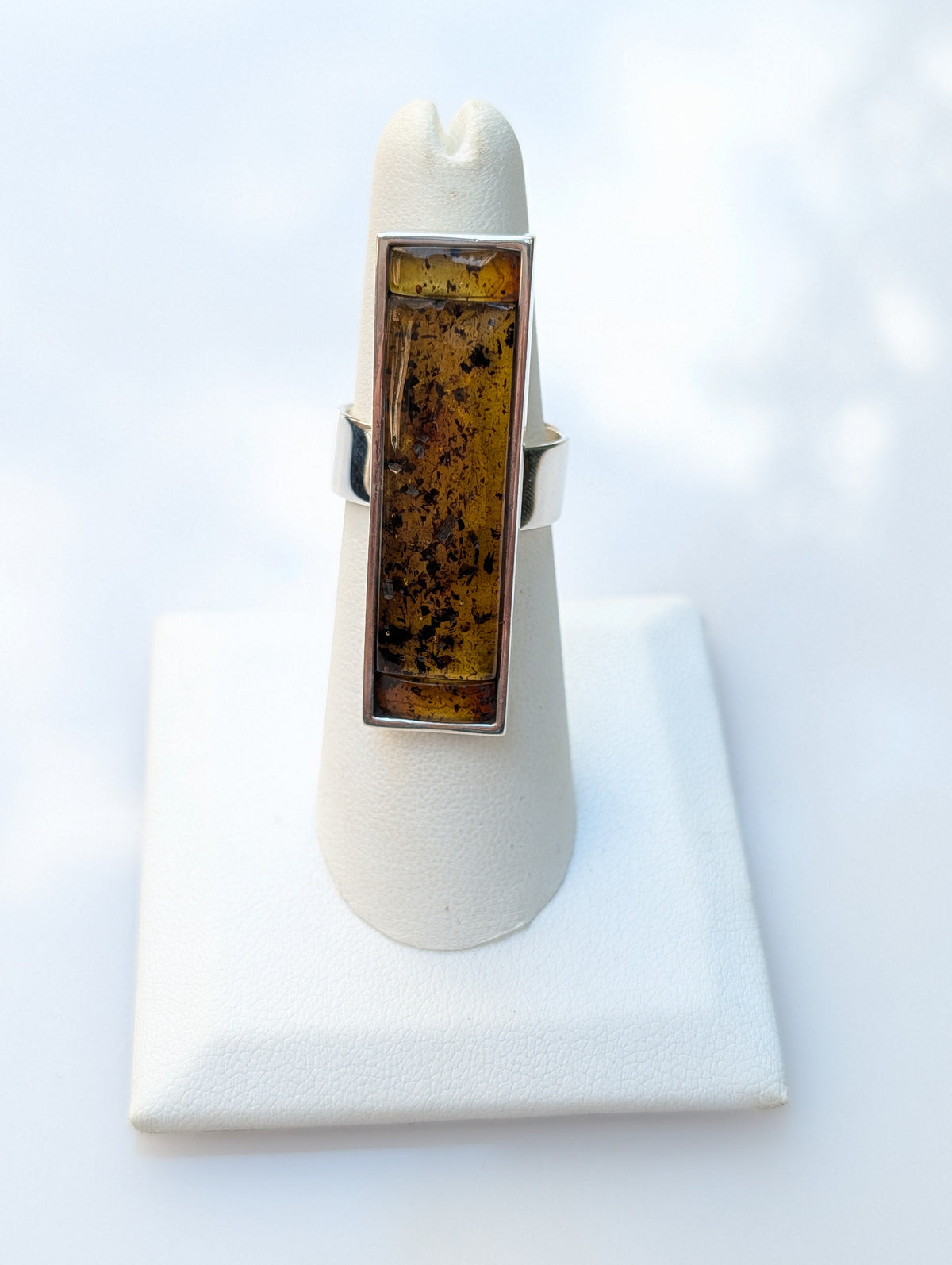 Forest Light Ring — Baltic Amber & Sterling Silver