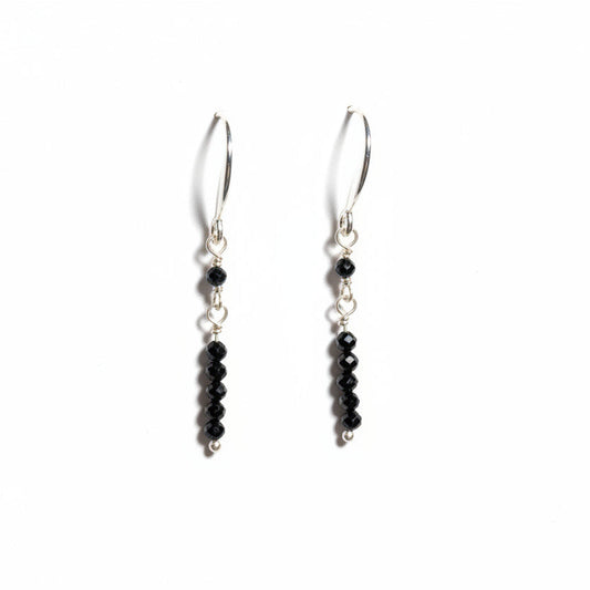 Black Spinel Dangle Earrings