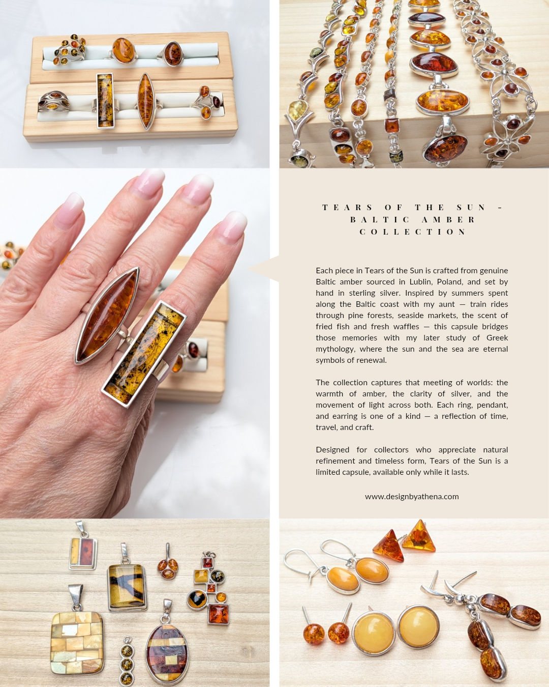 Helia’s Tears Bracelet — Baltic Amber & Sterling Silver