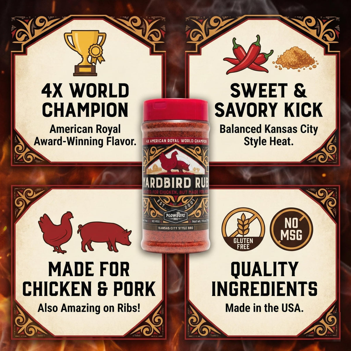 Plowboys Yardbird Rub, 14oz