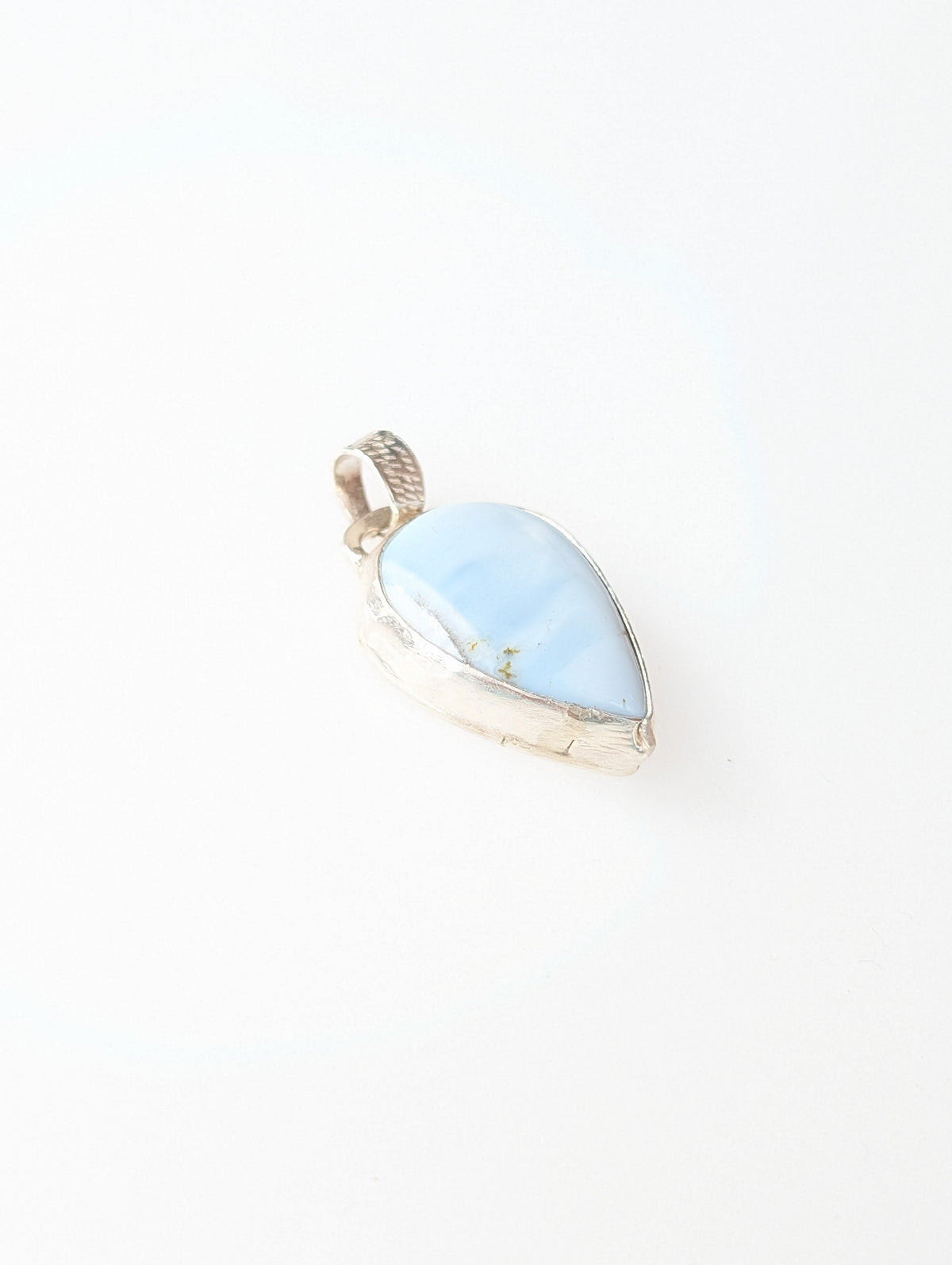 Moon Line Pendant | Pear-Shaped Blue Opal in Sterling Silver