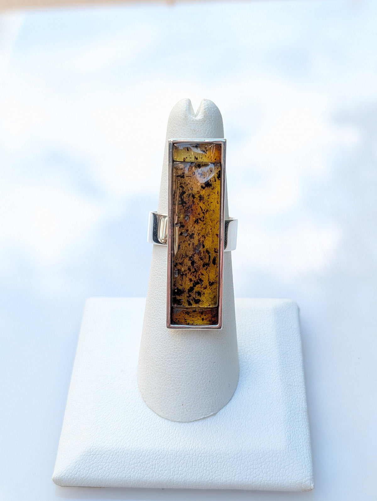 Forest Light Ring — Baltic Amber & Sterling Silver