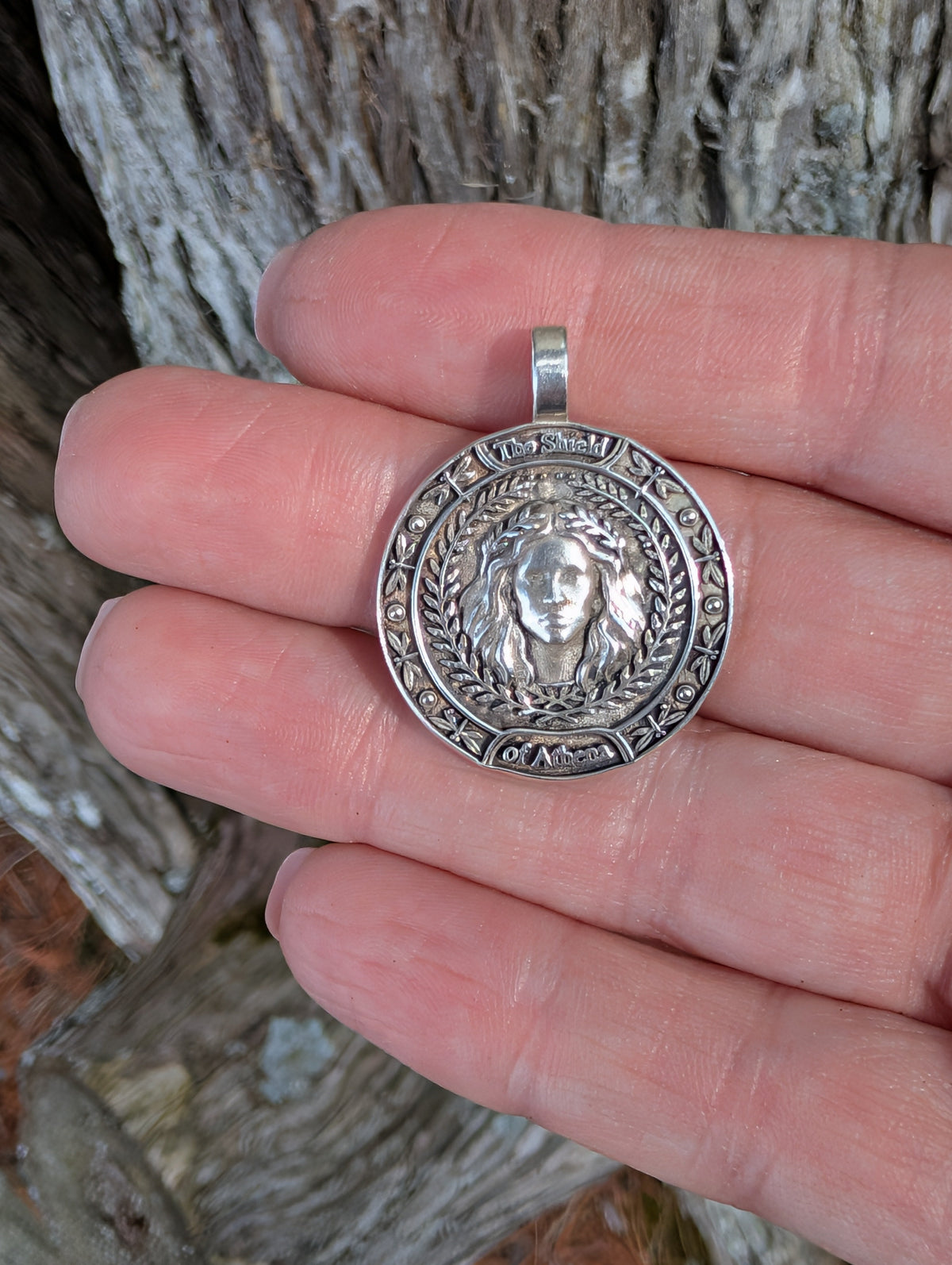 The Shield of Athena — Made-to-Order Pendant in Silver or Gold