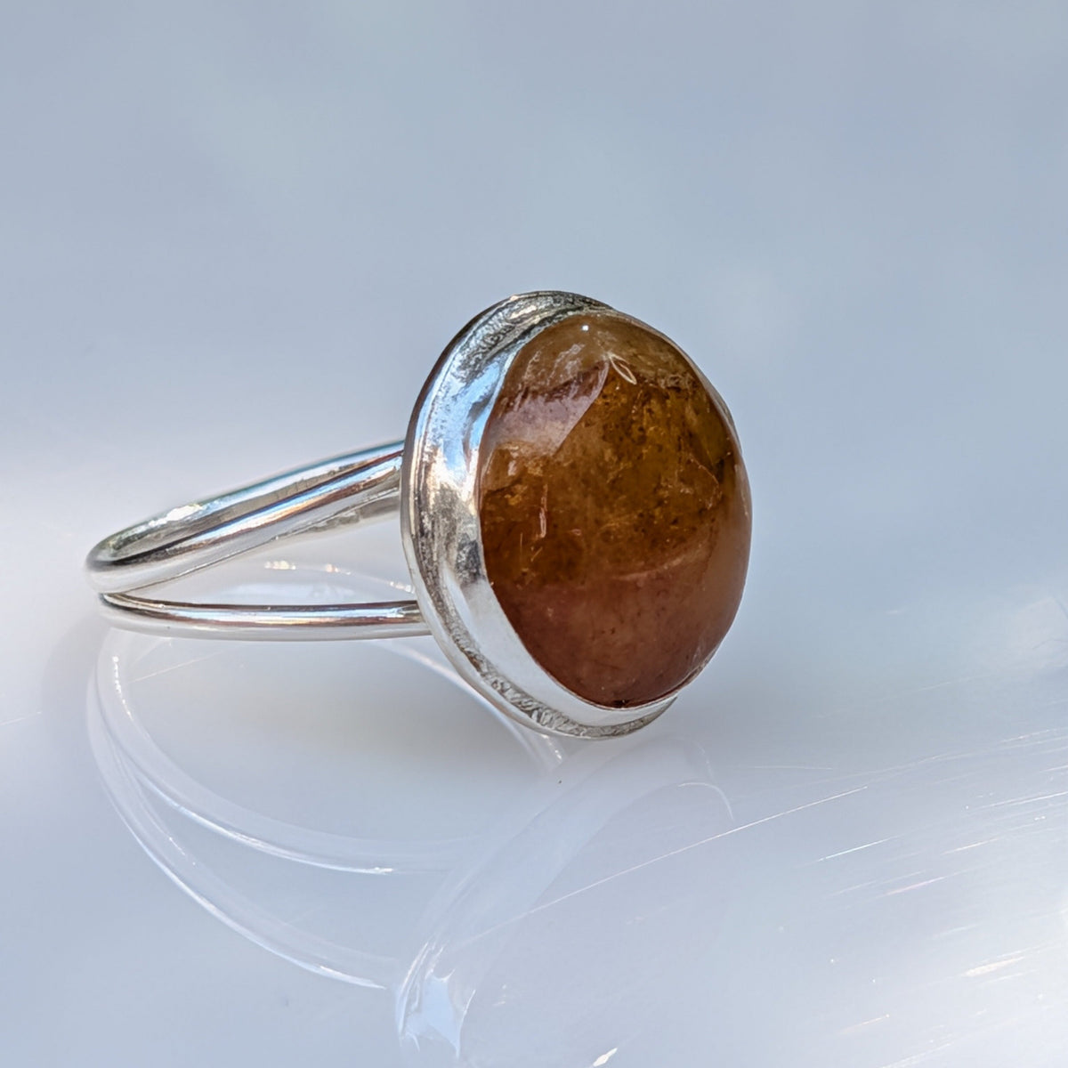 Forge — Yellow Healer Amethyst Ring in Sterling Silver, Size 8
