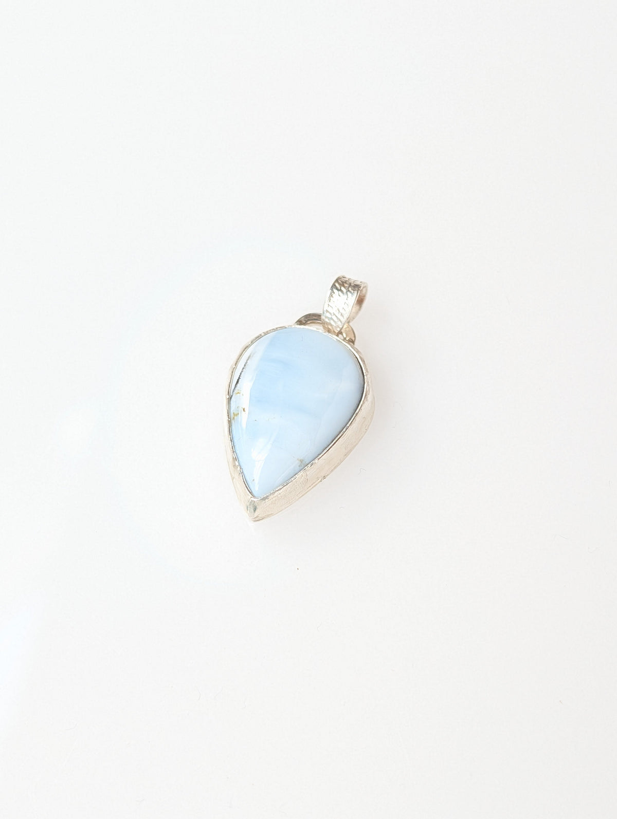 Moon Line Pendant | Pear-Shaped Blue Opal in Sterling Silver