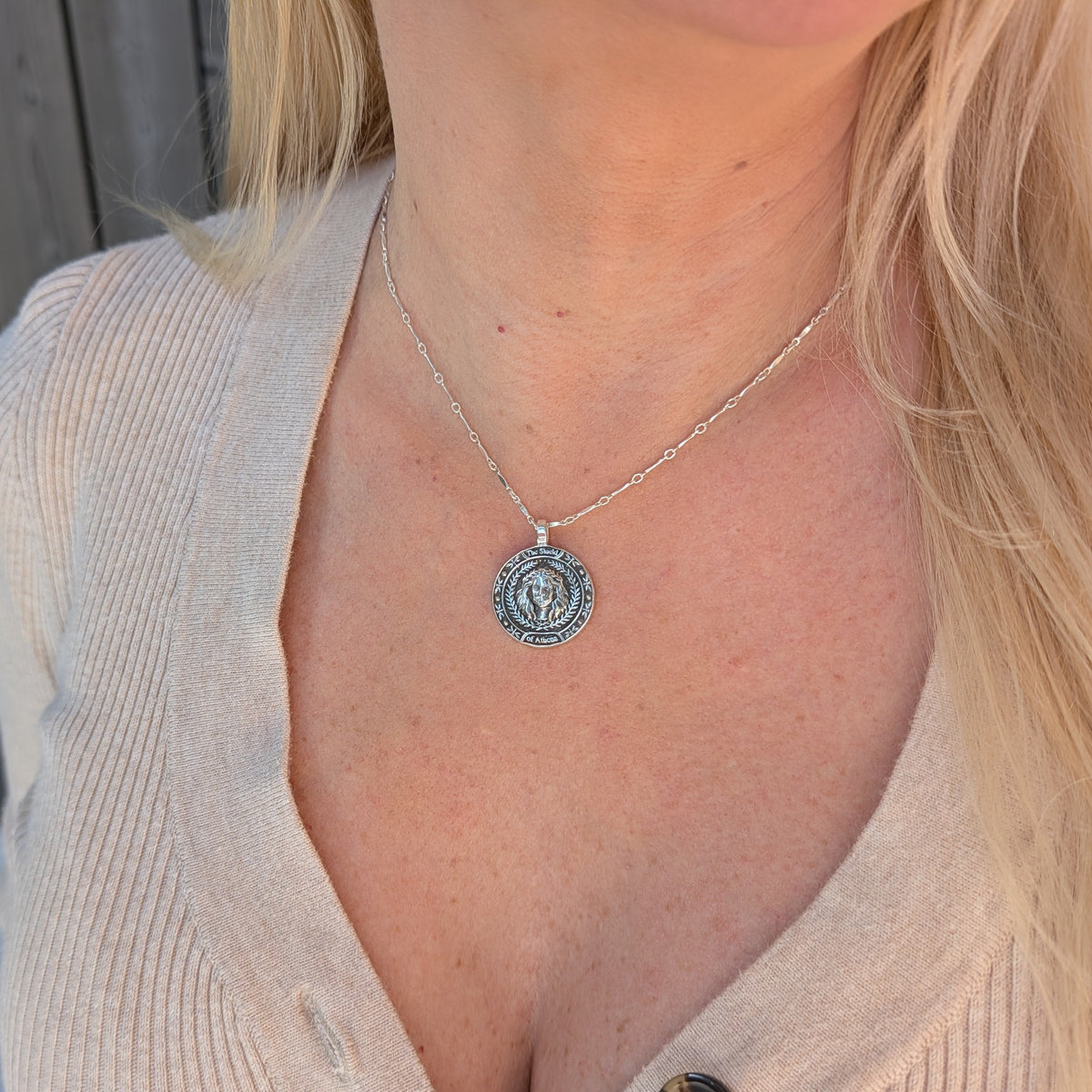 The Shield of Athena — Made-to-Order Pendant in Silver or Gold