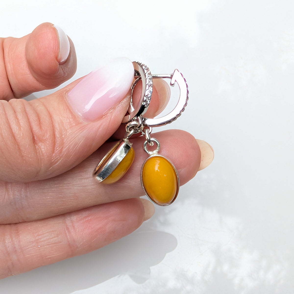 Honeylight Earrings — Baltic Amber & Sterling Silver