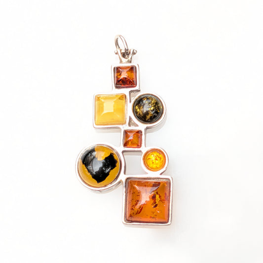 Amber Constellation Pendant — Baltic Amber & Sterling Silver