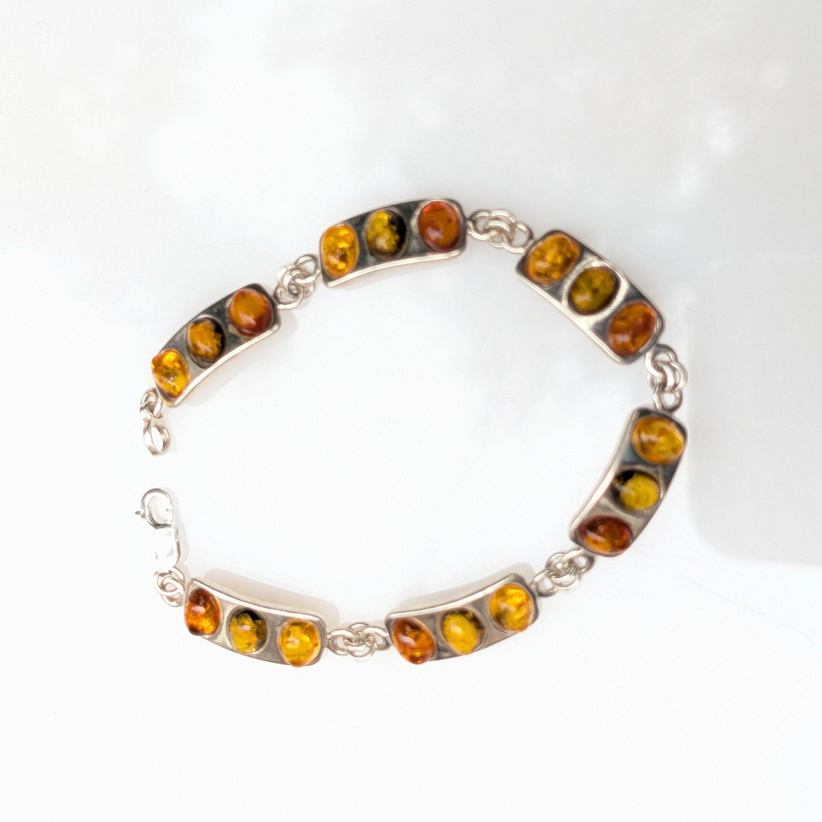 Helios Arc Bracelet — Baltic Amber & Sterling Silver