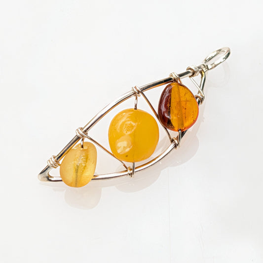 Heliad Pendant — Baltic Amber & Sterling Silver