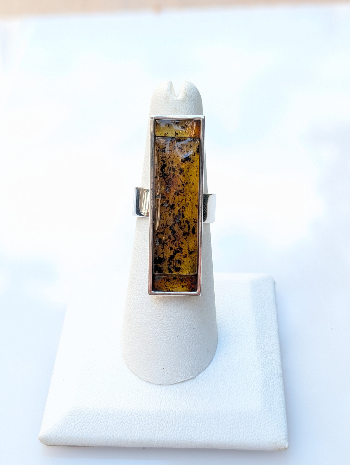 Forest Light Ring — Baltic Amber & Sterling Silver