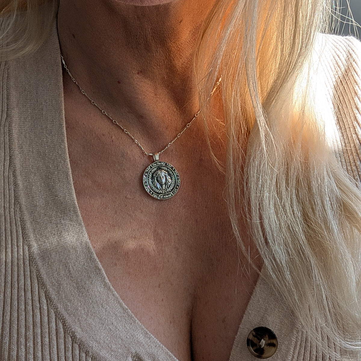 The Shield of Athena — Made-to-Order Pendant in Silver or Gold
