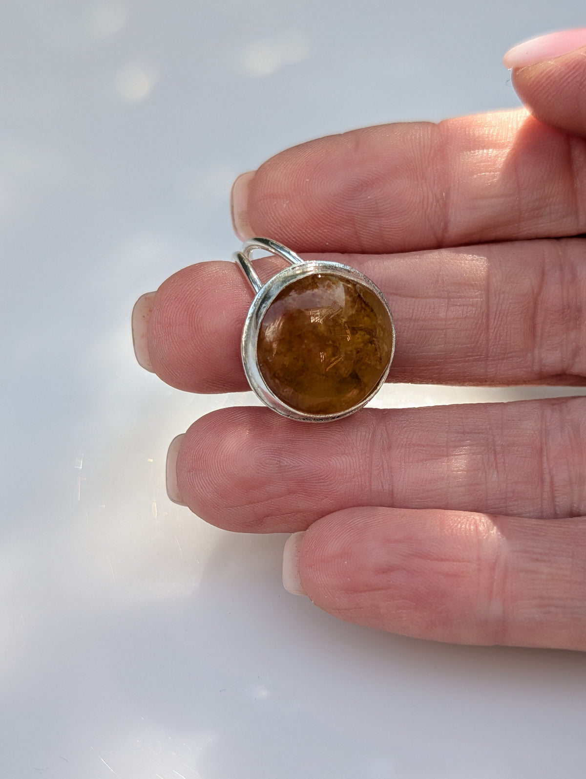 Forge — Yellow Healer Amethyst Ring in Sterling Silver, Size 8