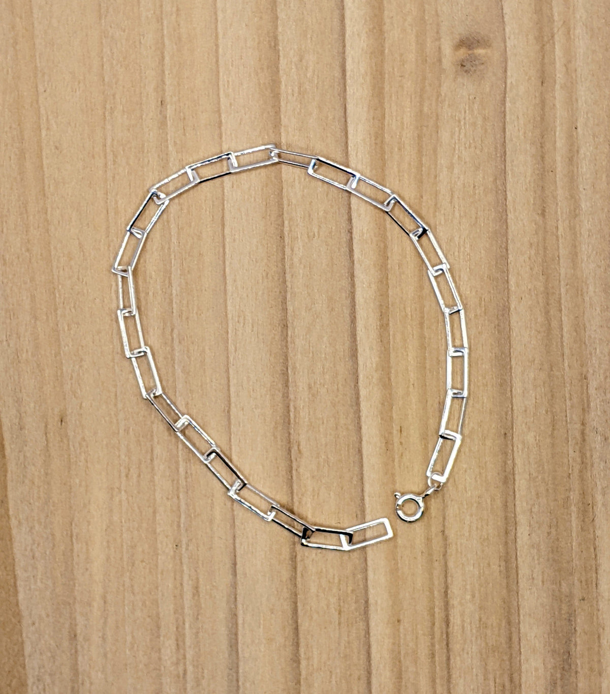 Rectangle Link Bracelet — Sterling Silver