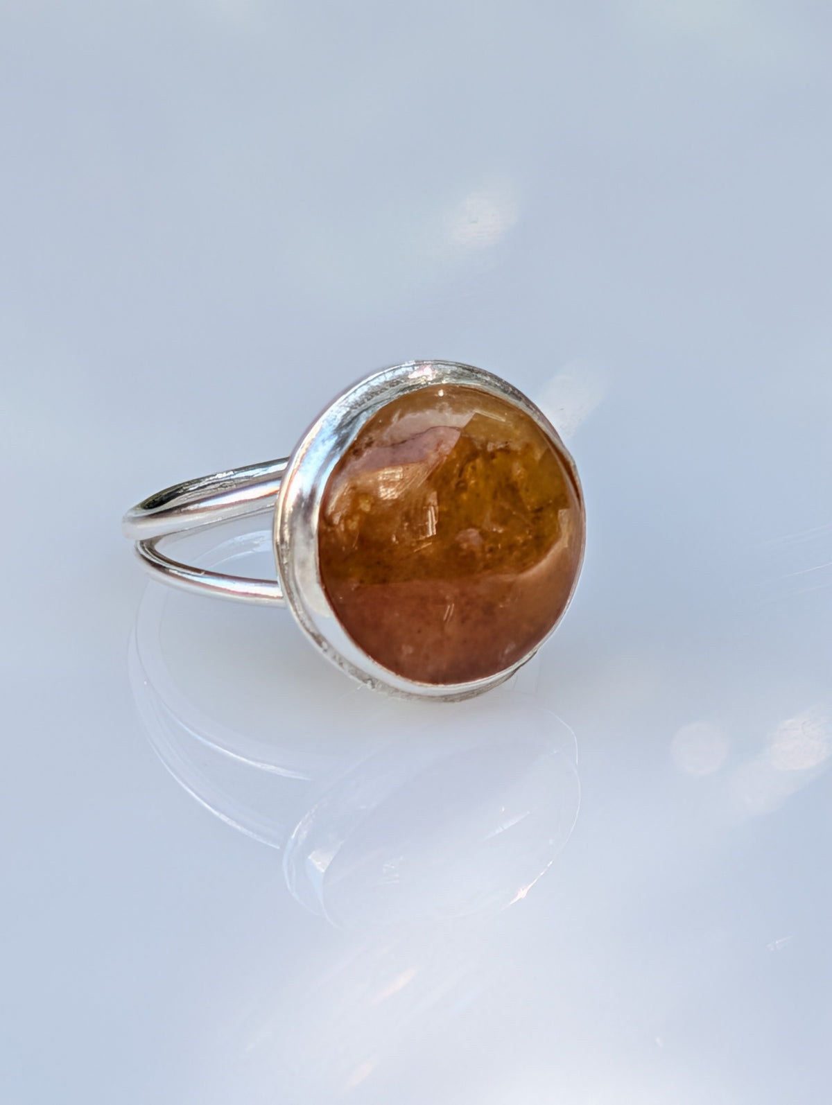 Forge — Yellow Healer Amethyst Ring in Sterling Silver, Size 8