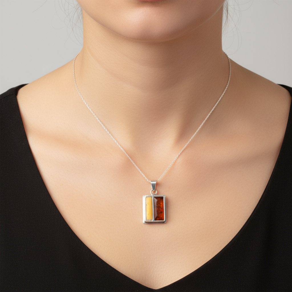 Daybreak Pendant — Baltic Amber & Sterling Silver