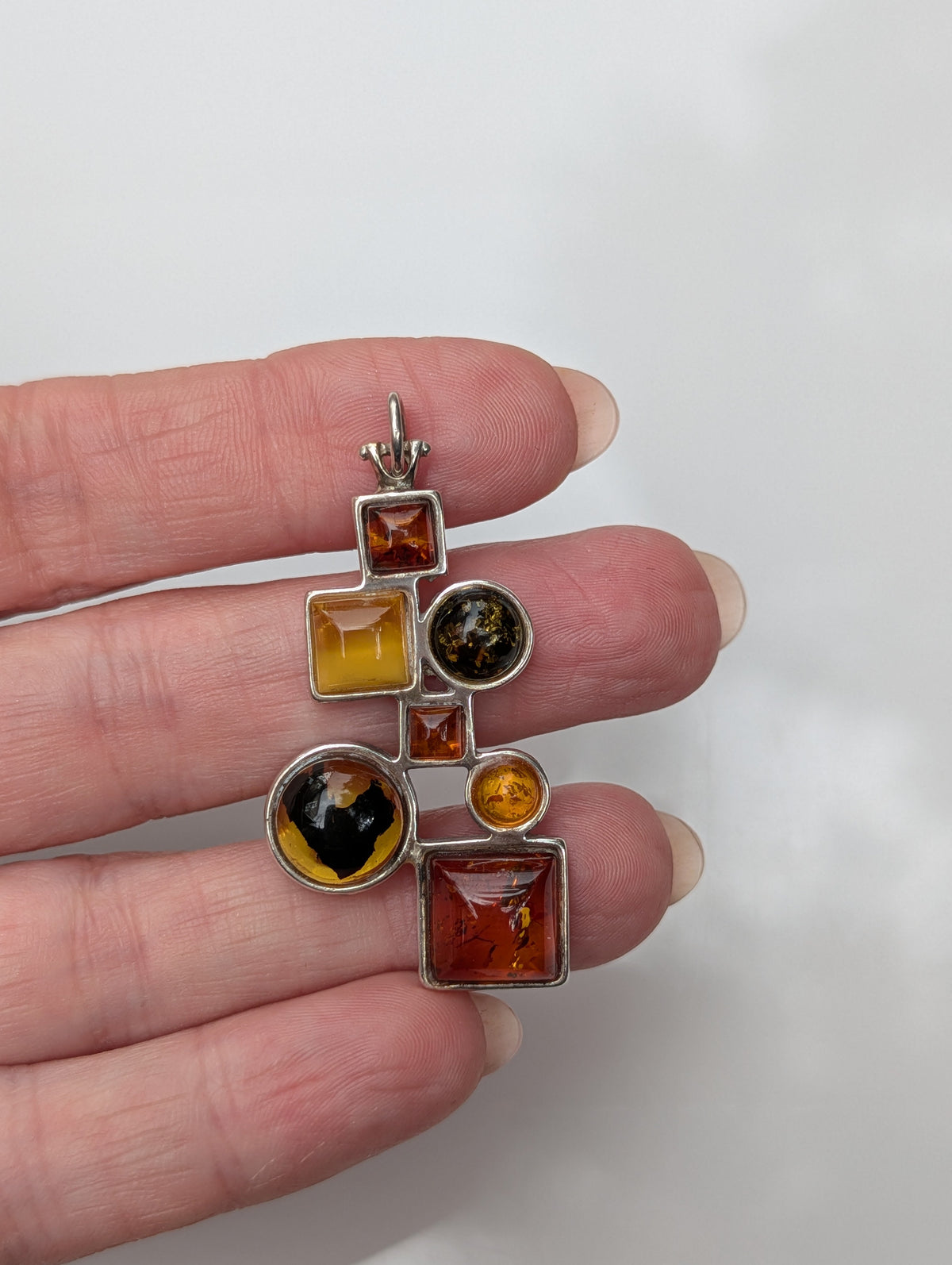 Amber Constellation Pendant — Baltic Amber & Sterling Silver