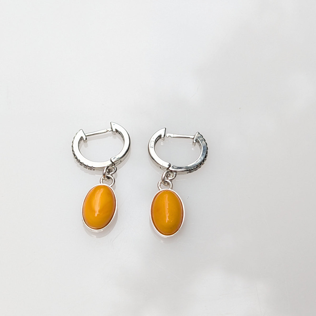 Honeylight Earrings — Baltic Amber & Sterling Silver