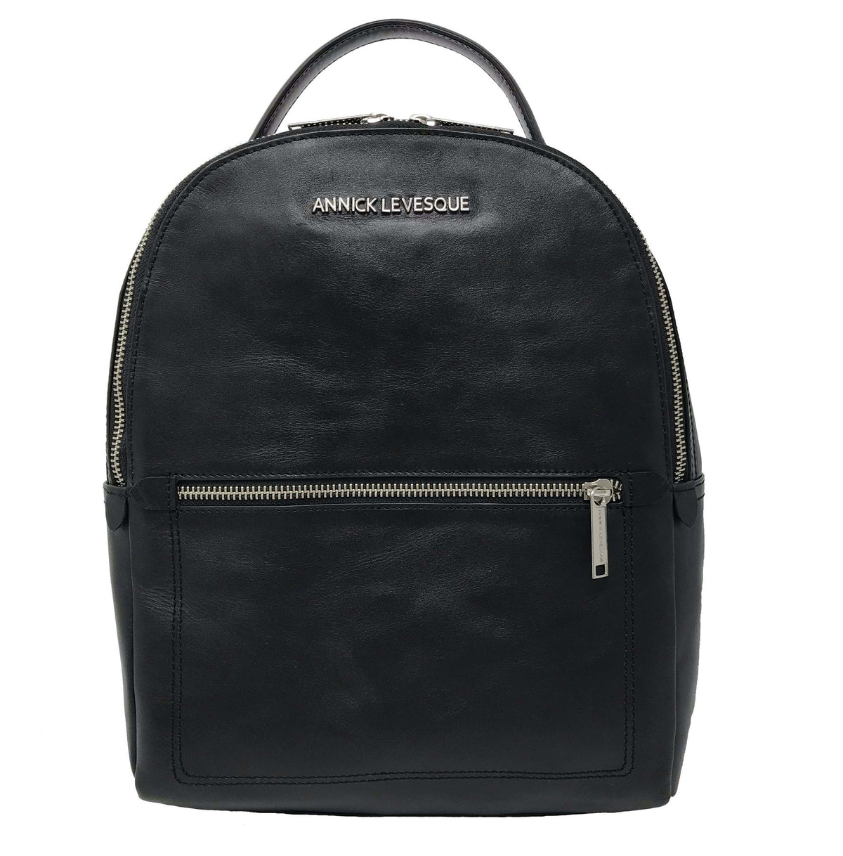 Sac à dos en Cuir véritable Noir, Eve