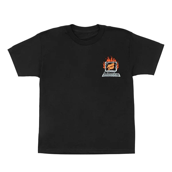 Santa Cruz 'Self Destruct' Tee - Black (KIDS)