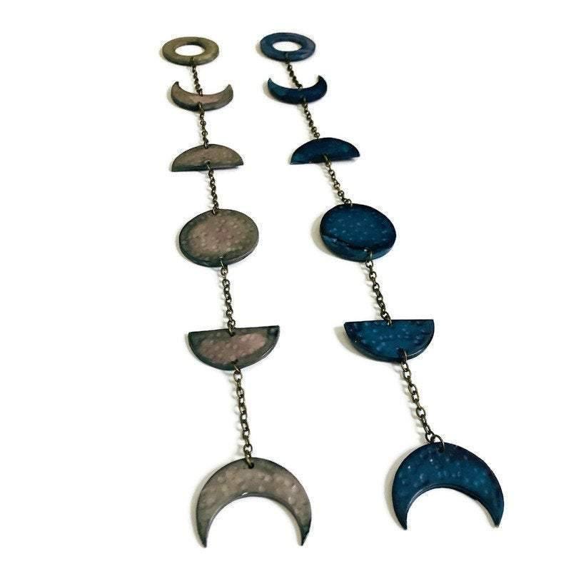 Small Blue Moon Phase Wall Hanging
